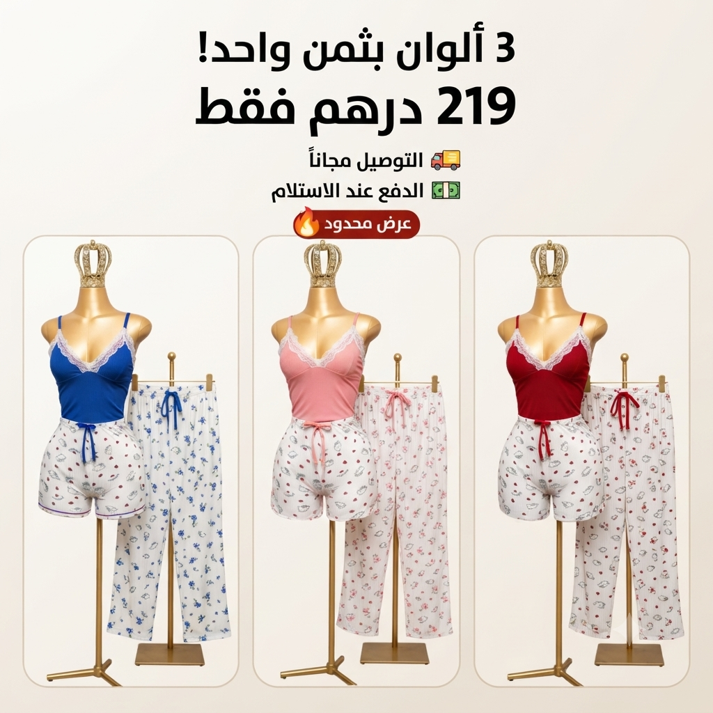 💖 9 قطع… 3 ألوان… بثمن غادي يعجبك! 😍