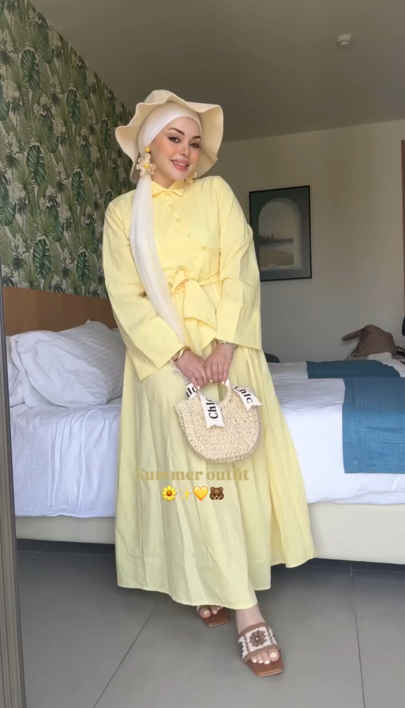 🧕💛 فستان صيفي أنيق ومريح
