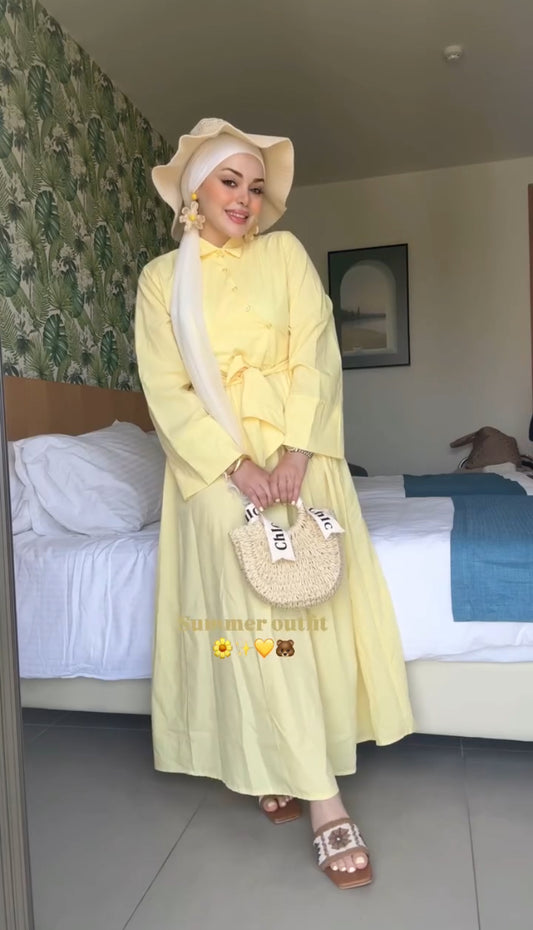 🧕💛 فستان صيفي أنيق ومريح