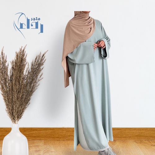 🧕✨ عباية مميزة من قطعتين – أناقة للمحجبات